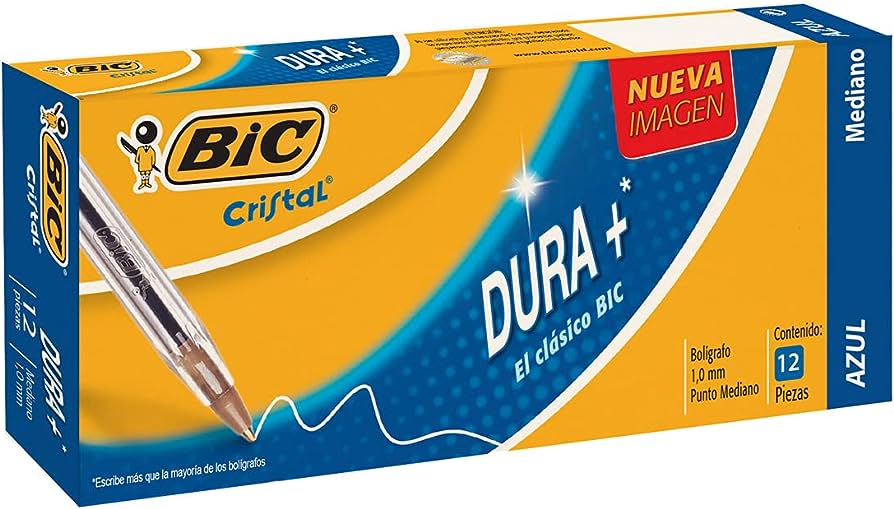 BOLIGRAFO BIC PUNTO MEDIANO AZUL 2PZ     CRISTAL DURA + PUNTO MEDIANO 1.0 MM, TAPA VENTILADA, CUERPO HEXAGONAL                                                                                                                                                                                           BOLIGRAFO PUNTO MEDIANO 1.0 MM 2 PIEZAS  - 70330354326