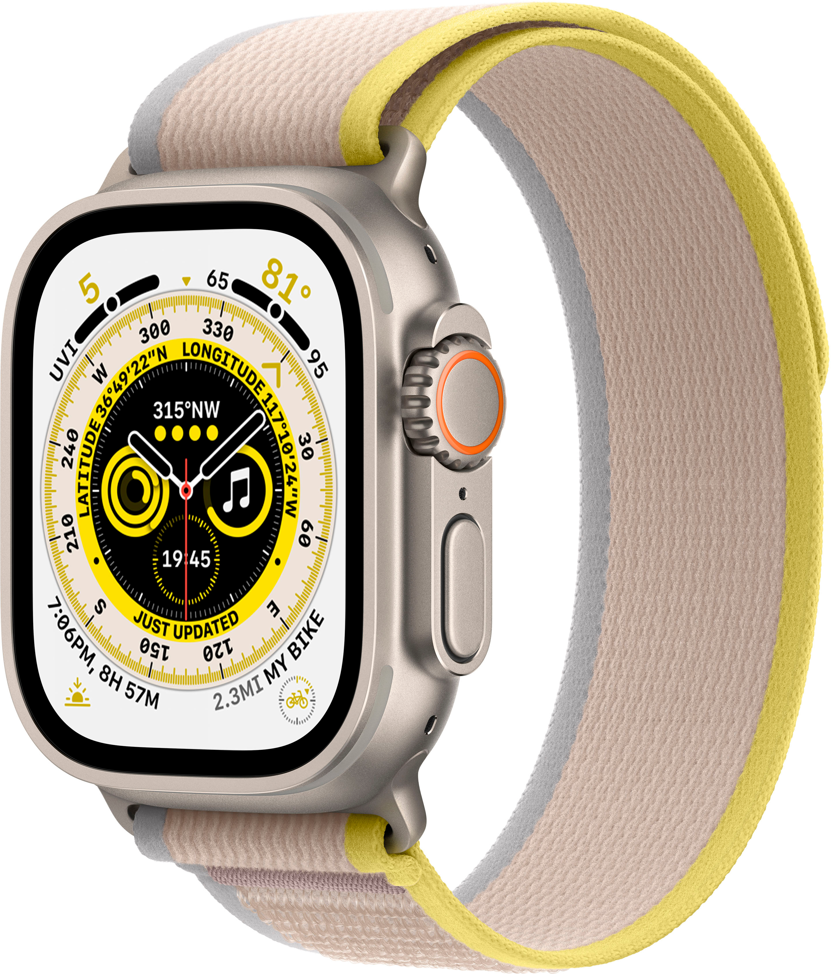 WATCH ULTRA GPS CELL 49MM TITA  NIUM CASE YELLOW-BEIGE TRAIL LOOP M - Código: MQF23LZ/A | Compra en Guadalajara