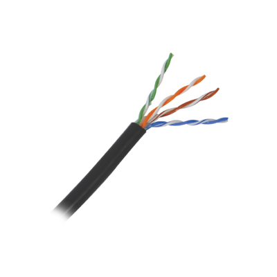 45 metros de cable Cat5e con gel para exterior, color Negro, para aplicaciones en sistemas de redes de datos y cableado estructurado.Uso intemperie. <br>  <strong>Código SAT:</strong> 26121609 - 66446445MTS