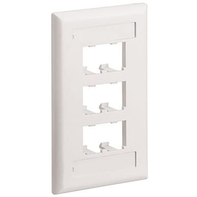 Placa de Pared Vertical Clásica Salida Para 6 Puertos MiniCom Con Espacios Para Etiquetas Color Blanco Mate CFPL6IWY - PANDUIT