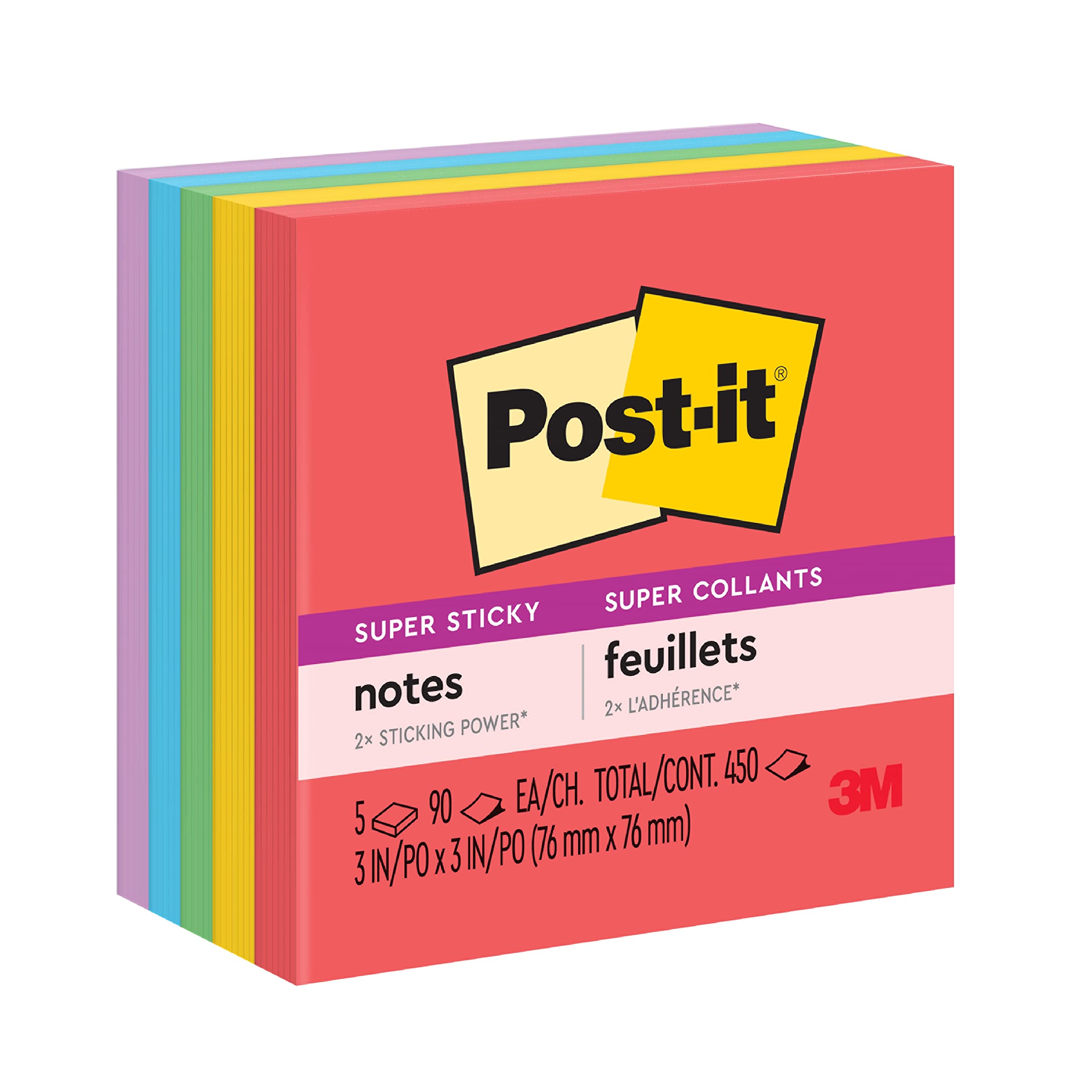 Notas Mod. 654-6ssmia Post-it Miami 3x3  Notas adhesivas Post-it super sticky color miami con 6 blocks, 70 hojas cada block,  post it, 3M                                                                                                                                                                pulgadas, 6 blocks super sticky          - POST-IT