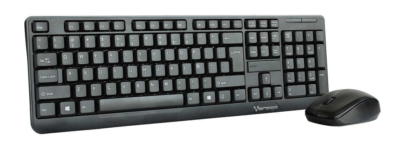 KIT VORAGO TECLADO Y MOUSE KM302 INALAMBRICO NEGRO AC395896-1 - VORAGO