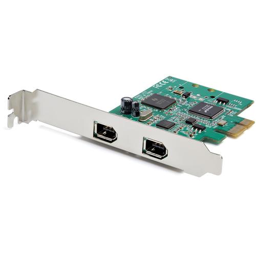 StarTech.com Tarjeta PCI Express de 2 Puertos FireWire 1394a - Adaptador PCI-E FW400 con Bracket de Perfil Bajo/Completo - Adaptador para FireWire - PCIe perfil bajo - FireWire x 2 - verde - Conforme a la TAA - PEX1394A2V2