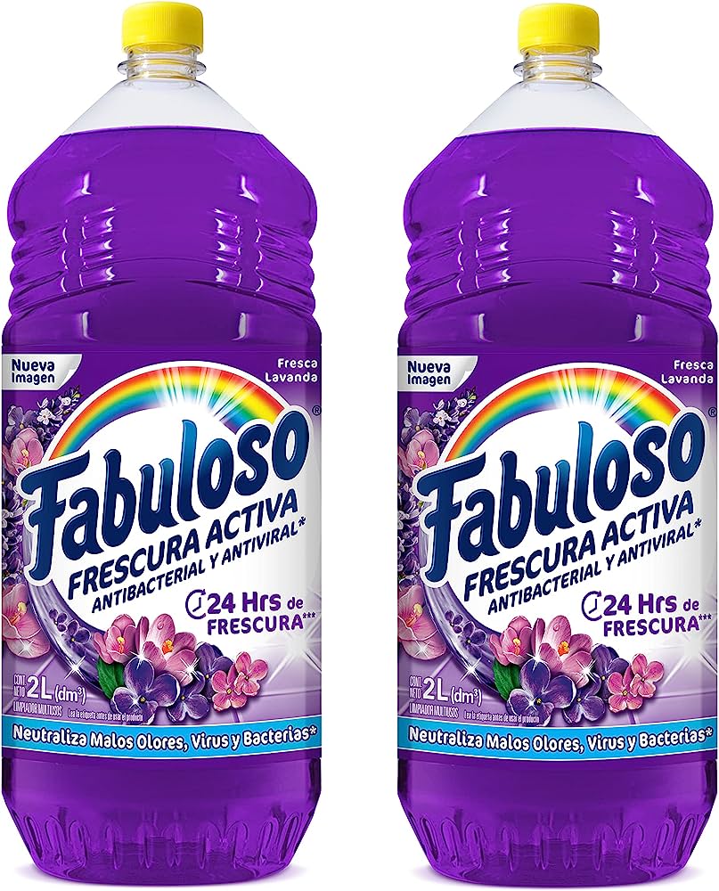 Limpiador multiusos Fabuloso aroma lavan Gracias a su exclusiva fórmula antibacterial elimina el 99.9 por ciento de las bacterias que causan malos olores, teniendo como resultado una limpieza profunda con un duradero y agradable aroma a lavanda. presentación con 5 l                               da 5 Lt.                                 - 905382