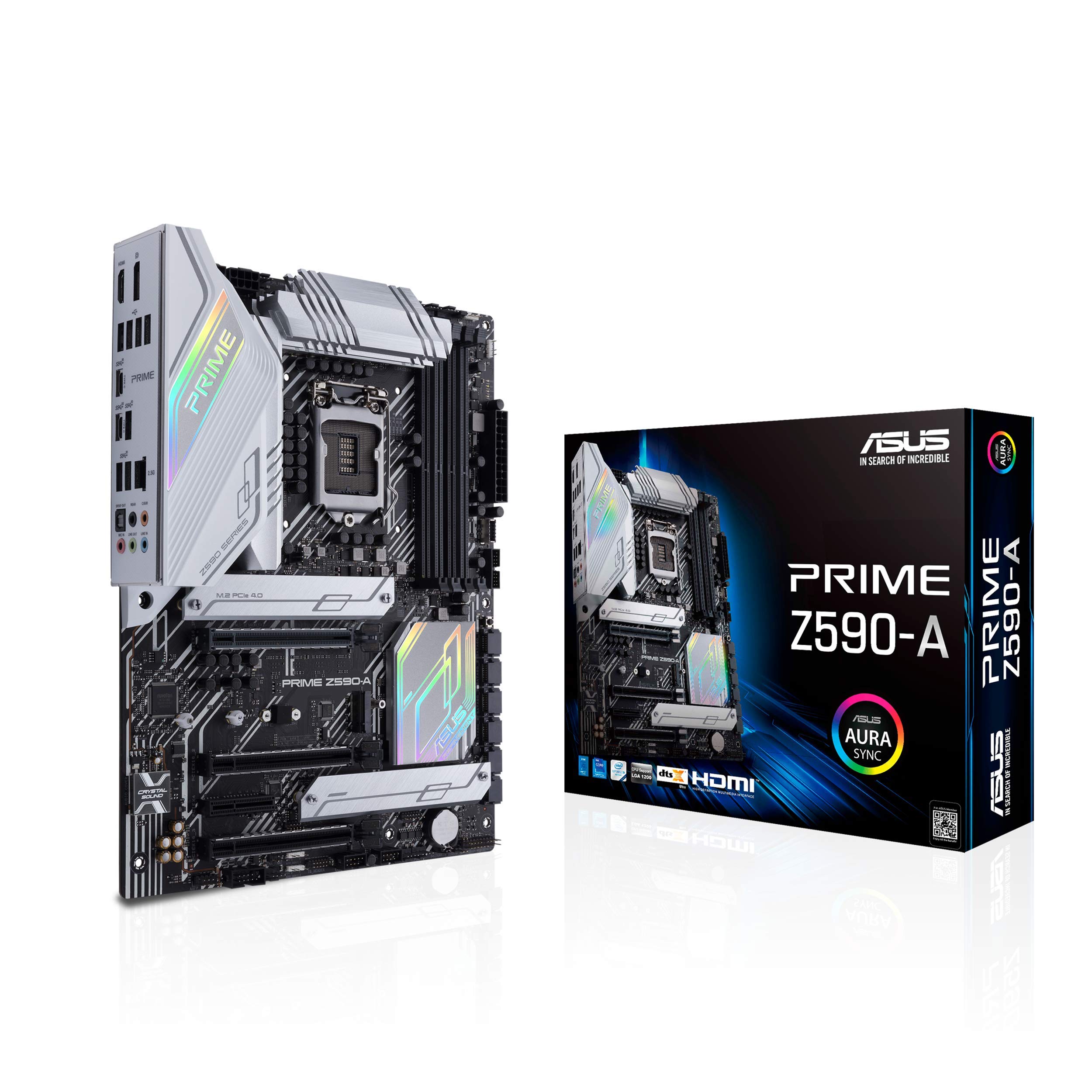 ASUS PRIME Z590-A - Placa base - ATX - Socket LGA1200 - Z590 Chipset - USB-C Gen2 USB-C Gen1 USB 32 Gen 1 USB 32 Gen 2 USB-C Gen 2x2 - 25 Gigabit LAN - Tarjeta gráfica CPU necesaria - HD Audio 8-canales - ASUS