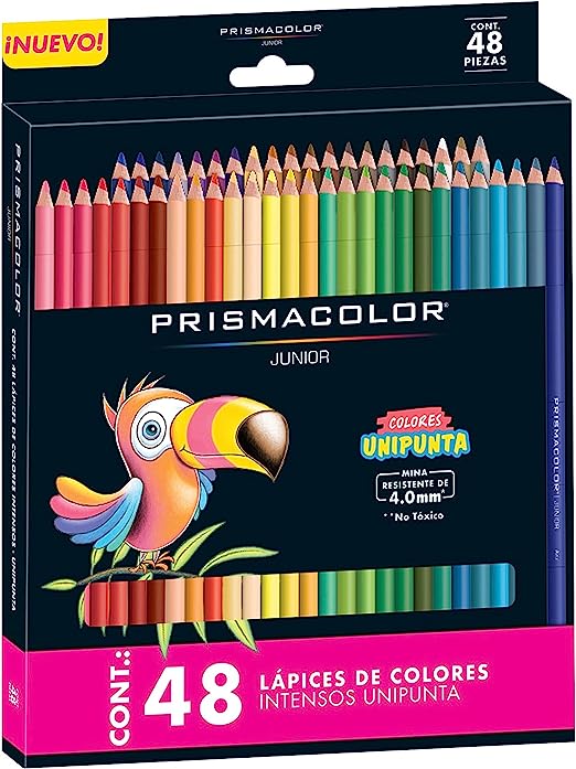 Colores Prismacolor junior con 48  pieza Contiene 48 piezas de colores unipunta,  prismacolor junior  nueva presentacion, mina resistente de 4.0mm, color no toxico, gran selecion de colores para inspirar jovenes artistas.                                                                            s                                        - 2153017