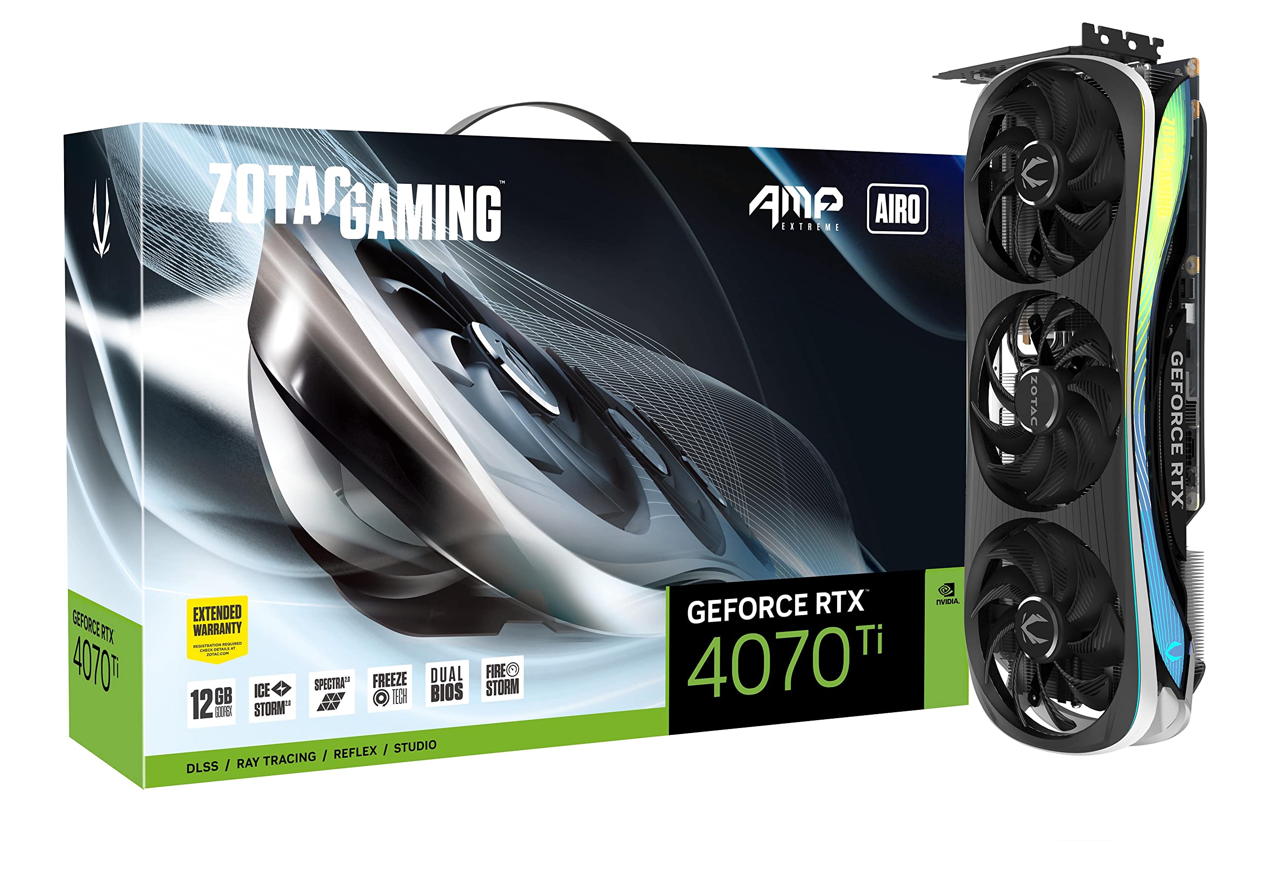 GPU ZOTAC GAMING GEFORCE RTX 4070 Ti AMP EXTREME AIRO 12GB GDDR6X ZT-D40710B-10P - ZOTAC