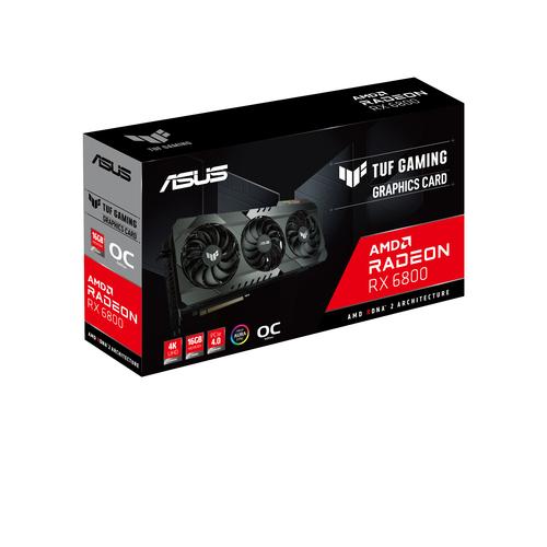 ASUS TUF-RX6800-O16G-GAMING - Tarjeta gráfica - Radeon RX 6800 - 16 GB GDDR6 - PCIe 40 - HDMI 3 x DisplayPort - ROG