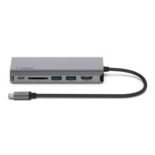 Belkin CONNECT USB-C 6-in-1 Multiport Adapter - Estación de conexión - USB-C - HDMI - 1GbE - BELKIN