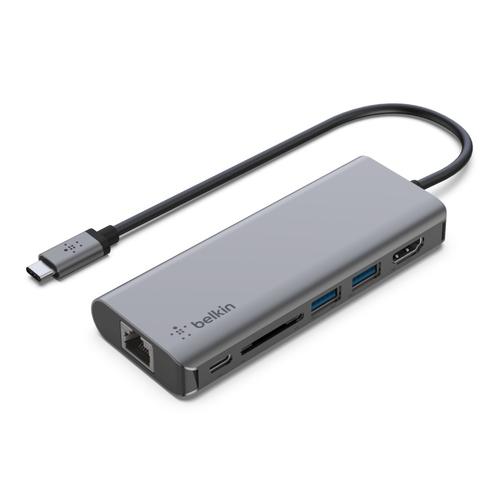 Belkin CONNECT USB-C 6-in-1 Multiport Adapter - Estación de conexión - USB-C - HDMI - 1GbE - BELKIN