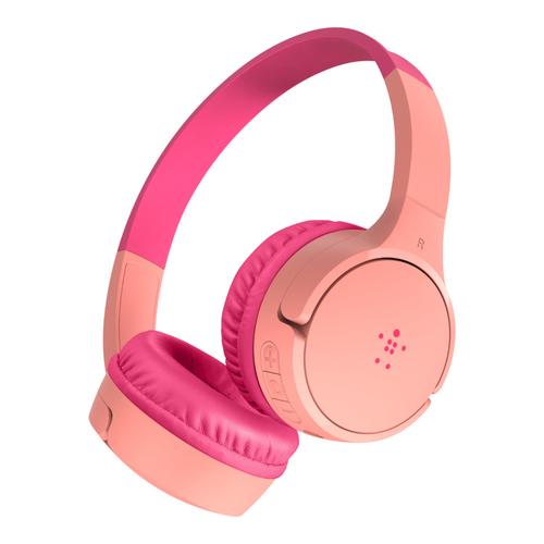 Belkin SoundForm Mini - Auriculares con diadema con micro - en oreja - Bluetooth - inalámbrico - conector de 35 mm - rosa - BELKIN