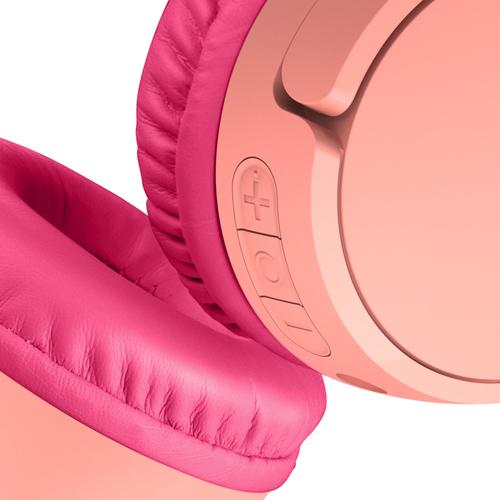 Belkin SoundForm Mini - Auriculares con diadema con micro - en oreja - Bluetooth - inalámbrico - conector de 35 mm - rosa - BELKIN