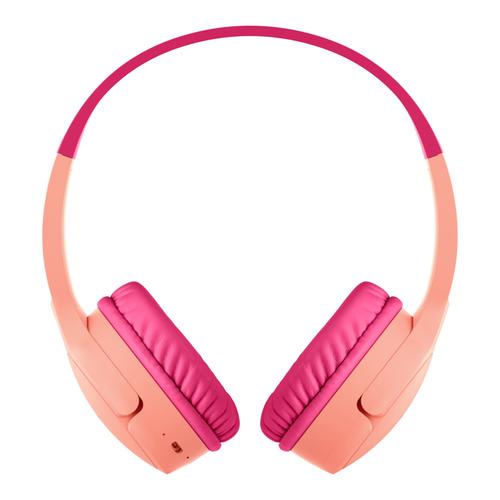 Belkin SoundForm Mini - Auriculares con diadema con micro - en oreja - Bluetooth - inalámbrico - conector de 35 mm - rosa - BELKIN