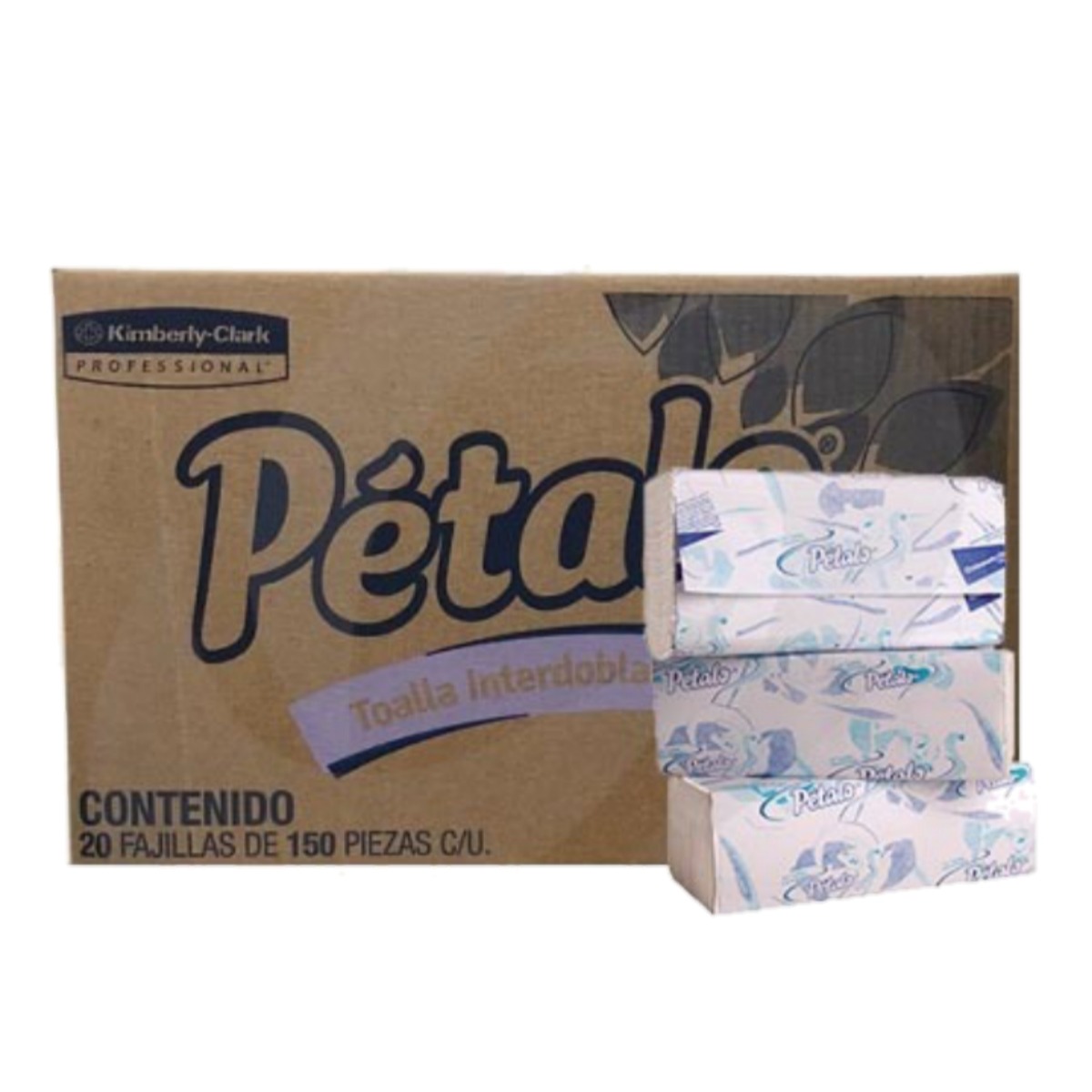 Toalla interdoblada Petalo mod 92113, ca Blanca interdoblada Petalo 92113. caja con 20 paquetes, cada uno contiene 150 toallas de hjs sencilla. 24 x 22.5 cm. fabricante Kimberly clark. Despachadores: 94353                                                                                            ja c/ 20 paq. 150 hjs                    - 92113