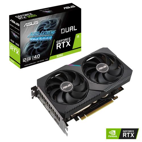 VGA ASUS GEFORCE DUAL RTX3060 V2 12GB GDDR6 PXIE40 2 VENTILADORES AXIAL TECH DUAL RTX3060 12G V2 - ASUS