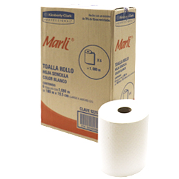 Toalla en rollo blanca Marli de 150 m, c En rollo Marli Mod. 92251. . color blanco. caja con 6 rollos de 150 m cada uno. hjs sencilla de 19.5 cm. compatible con 92276 y 92731...                                                                                                                        aja c/6 bobinas                          - 92251