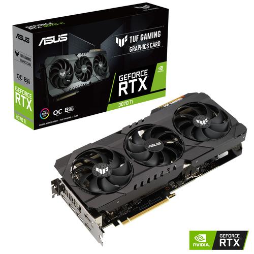 ASUS TUF-RTX3070TI-O8G-GAMING - OC Edition - tarjeta gráfica - GF RTX 3070 Ti - 8 GB GDDR6X - PCIe 40 - 2 x HDMI 3 x DisplayPort - ASUS