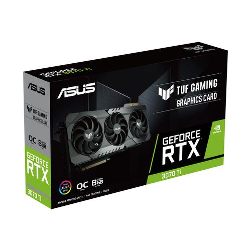 ASUS TUF-RTX3070TI-O8G-GAMING - OC Edition - tarjeta gráfica - GF RTX 3070 Ti - 8 GB GDDR6X - PCIe 40 - 2 x HDMI 3 x DisplayPort - ASUS