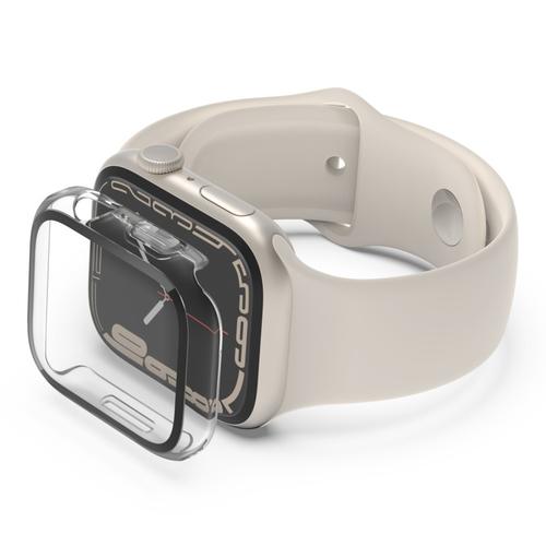 Belkin SCREENFORCE TemperedCurve - Amortiguador para reloj inteligente - protector de pantalla - policarbonato cristal templado 9H - transparente - para Apple Watch 44 mm 45 mm - BELKIN