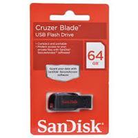 MEMORIA SANDISK 64GB USB 2.0 CRUZER BLADE Z50 NEGRO C/ROJO - SDCZ50-064G35
