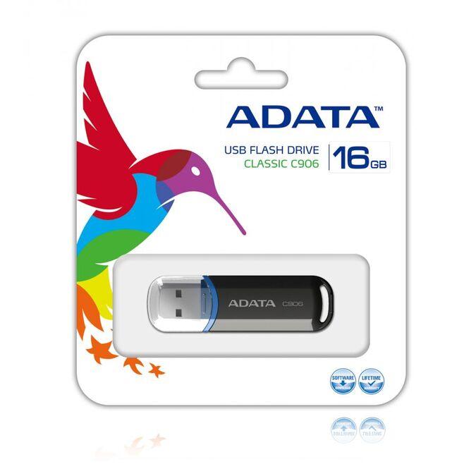 MEMORIA FLASH ADATA C906 16GB USB 2.0 NEGRA (AC906-16G-RBK) - (AC906-16G-RBK)