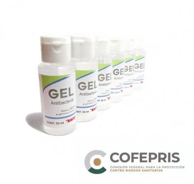 Gel Antibacterial BACO GL-001. Alcohol al 70%. Plegadiza con 10 frascos de 50 ml. GL-001 GL-001 EAN 7501174969009UPC  - GL-001