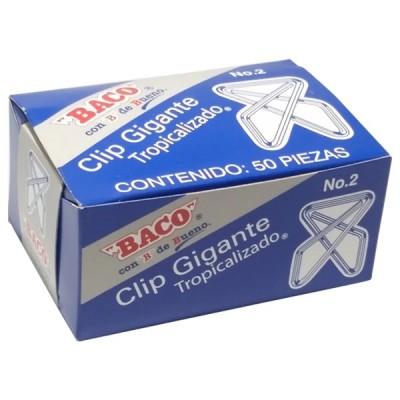 Clip BACO Gigante #2 12319 zincado. Caja con 50 clips. Clip gigante metalico zincado.  12319 12319 EAN 7501174912319UPC  - BACO