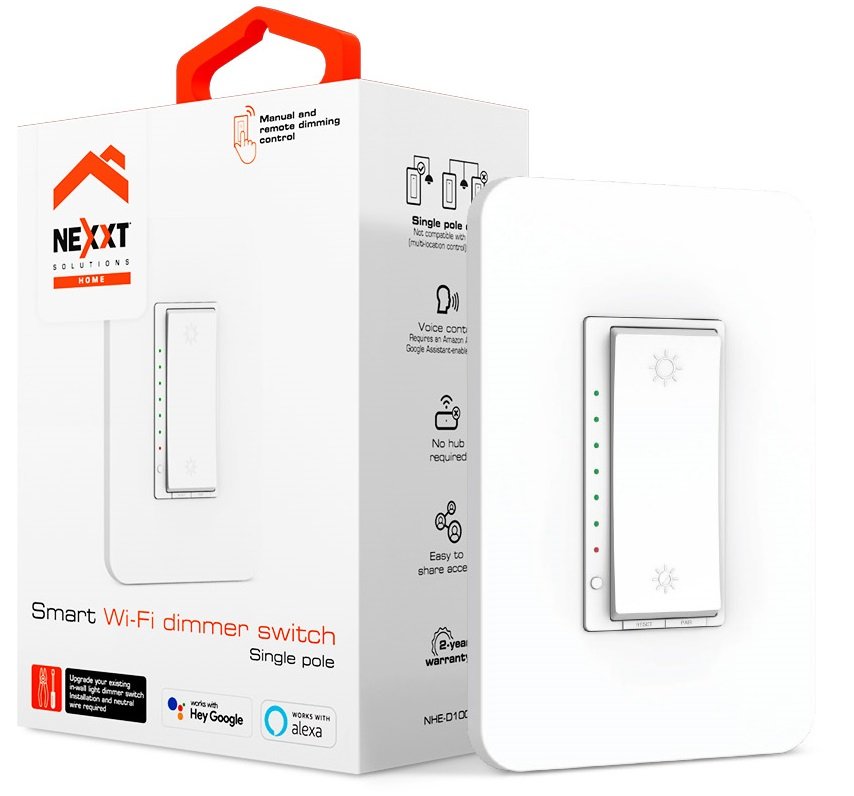 Atenuador De Luz Inteligente Nexxt Solutions Home NheD100  Atenuador De Luz Inteligente Con Conexion WiFi  NHE-D100  NHE-D100 - NHE-D100