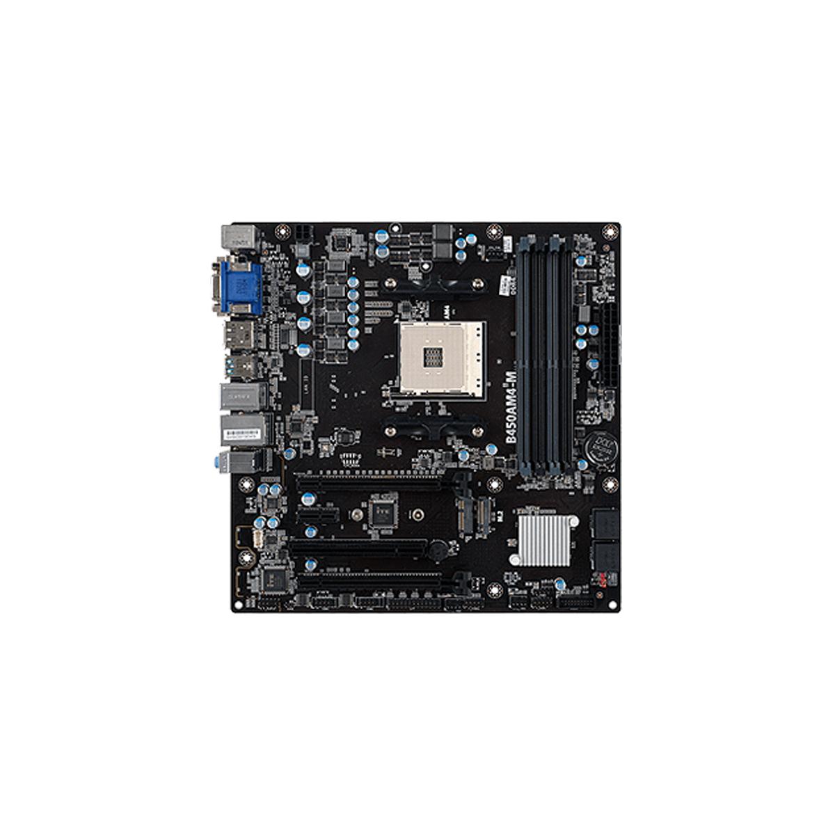 ECS B450AM4-M - Placa base - micro ATX - Socket AM4 - AMD B450 Chipset - USB 32 Gen 1 USB 32 Gen 2 - Gigabit LAN - Tarjeta gráfica CPU necesaria - HD Audio 6-canales - B450AM4-M