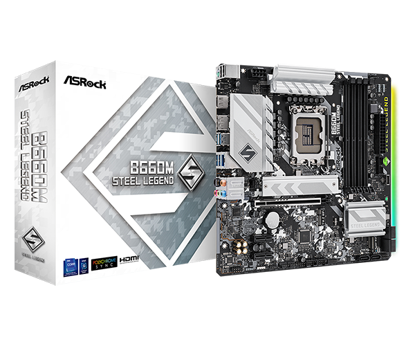 MB ASROCK B660M STEEL LEGEND 1700 13th/12th DDR4 MATX B660M STEEL LEGEND - ASROCK