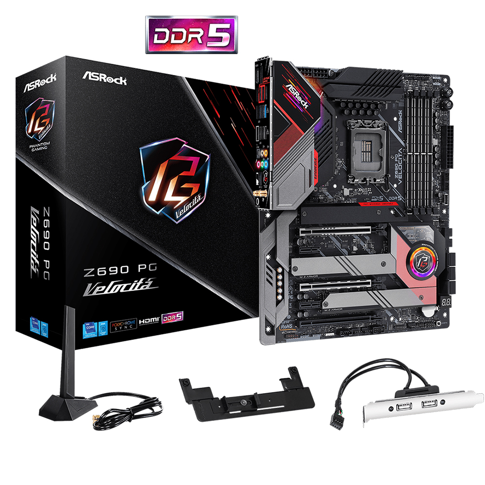 TARJETA MADRE ASROCK Z690 PG VELOCITA SOC 1700 HDMI,DP,DDR5,USB 3.2 - Z690 PG VELOCITA