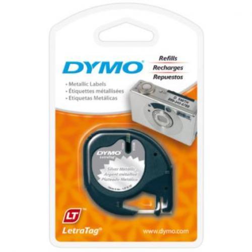 Cinta Etiquetadora Dymo Negro Sobre Gris Metalico 1/2 91338 - BEROL