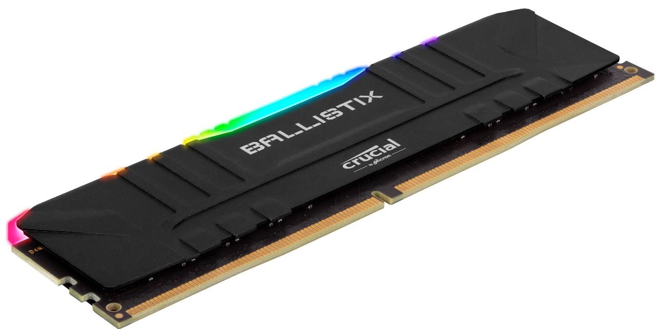 MEM DDR4 CRUCIAL BALLISTIX BLACK 16GB 3200MHZ CL16 RGB BL16G32C16U4BL - BL16G32C16U4BL