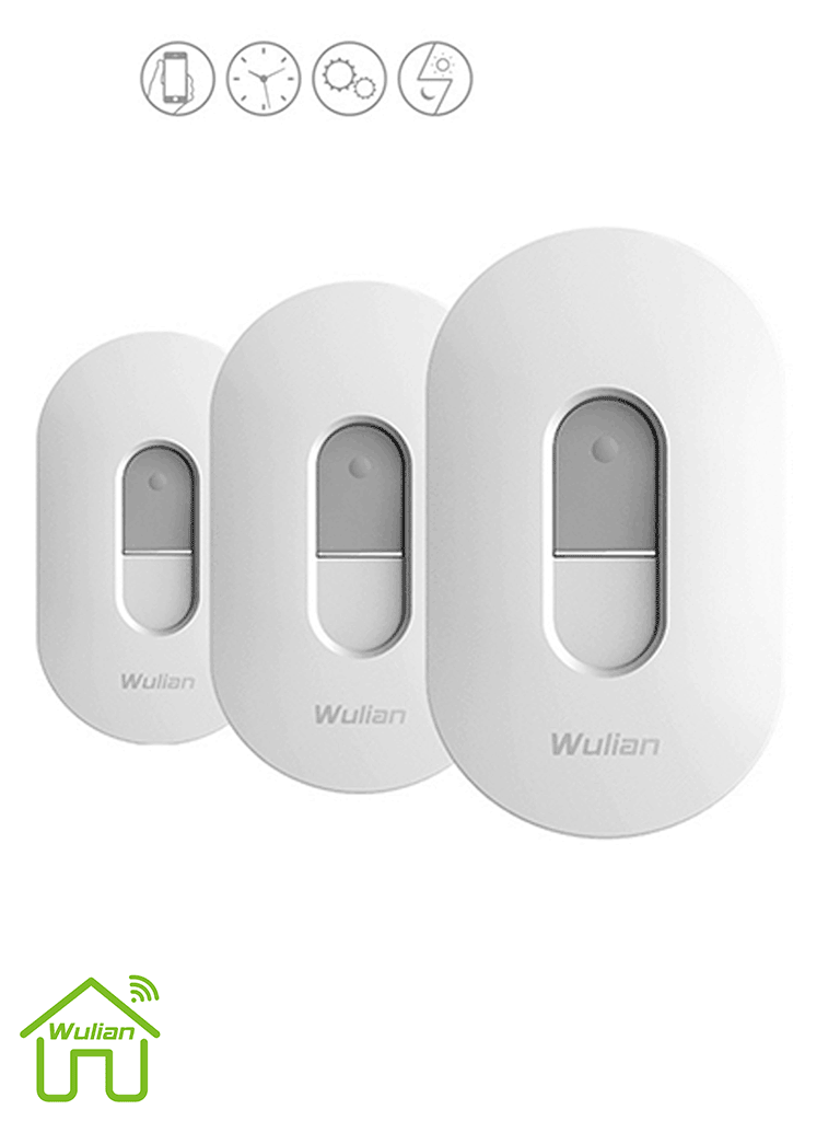 WULIAN DOORBELLBUT- Botón de timbre para puerta conexión Zigbee/ Funciona como botón de emergencia, timbre, puede asignarse para creación y control de escena en Aplicación desde smartphone - WL-ZOEWBPW-D-02