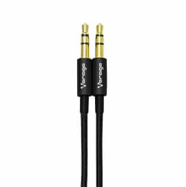 CABLE AUXILIAR VORAGO CAB-115  NEGRO METALICO 35MM A 35MM BOLSA - Código: CAB-115 | Compra en Guadalajara