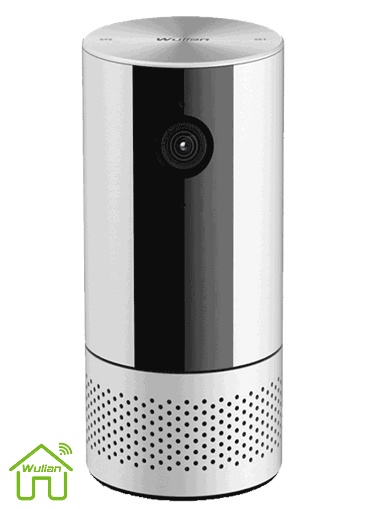 WULIAN CYLINCAM - Cámara multifuncional cuenta con resolución de 1080P, Audio, IR para visión Nocturna. rotacion de 360 grados/ Medición de calidad del aire/ Comunicacion Wifi y protocolo Zigbee/ 12 VDC - WULIAN