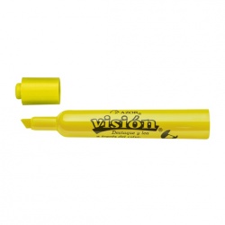 Resaltador de texto Vision punta cincel Tinta base agua de alta fluorescencia, lavable, punta cincel de 6 mm, tapa anti asfixia, barril de plástico, ideal para usarse en todo tipo de papel o superficie absorbente, no toxico, rendimiento de 550 m. - 301.2300AM