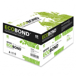 Papel Ecobond ecologico oficio blancura  Medidas: 21.6 x 34.0 cm. caja con 10 resmas de 500 hojas c/u. papel bond ecologico de 75 gr. impresoras: láser / inkjet/ offset/ fotocopiado. tecnologia colorlok.                                                                                              93% 75 gr.                               - C0307075012E1QC