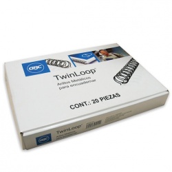 Arillo metal Twin Loop negro con 20 7/16 Caja con 20 piezas elaborado con material de alta resistencia                                                                                                                                                                                                   GBC paso 3:1 capacidad 76-95 hojas       - M500109