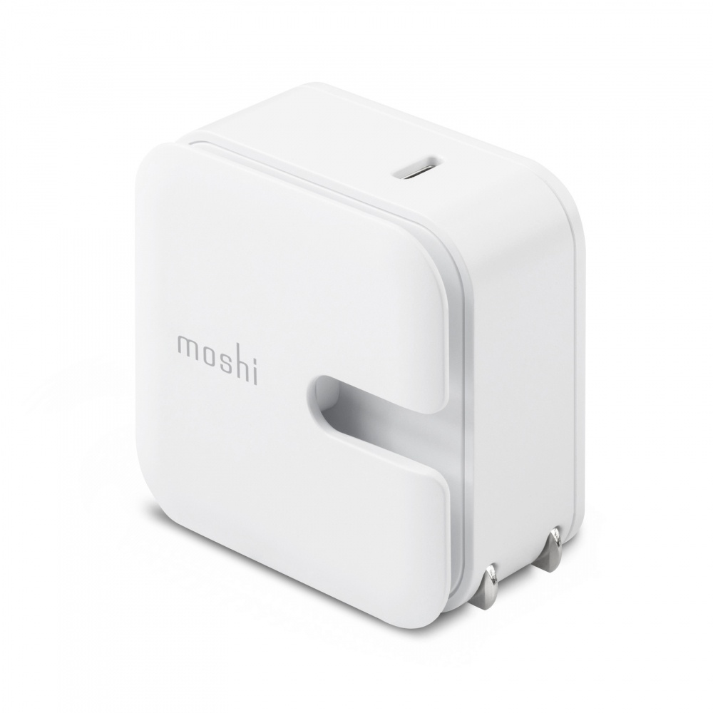 Moshi Rewind C - Adaptador de corriente - CA / USB-C - 30 vatios - 2 A (USB-C) - en el cable: USB-C - blanco - MOSHI