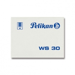 Goma Pelikan WS30  blanca plástica caja  Goma blanca plastica de alta calidad para optimo borrado de lapiz y color. Envuelta en celofán para mayor protección, excelente sujeción con suave textura, no mancha ni daña el papel, libre de PVC, no tóxica                                                 con 30 piezas                            - PELIKAN