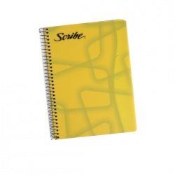 Cuaderno Scribe forma francesa clásico c Espiral doble, pasta semi rígida, 100 hojas, cartón resistente, colores surtidos                                                                                                                                                                                uadro grande (7 mm), con 100 hojas       - SCRIBE