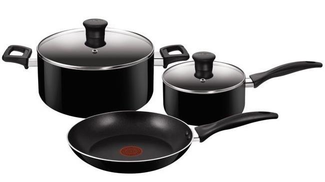 Batería TFal 5 pzas Family Cook Negro - A741S585