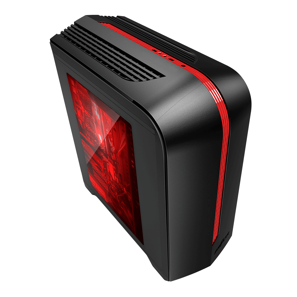 GABINETE GAME FACTOR CSG500 mATX RED,USB 3.0,2 VENT 120MM S/FTE - VOR-CSG500-RD