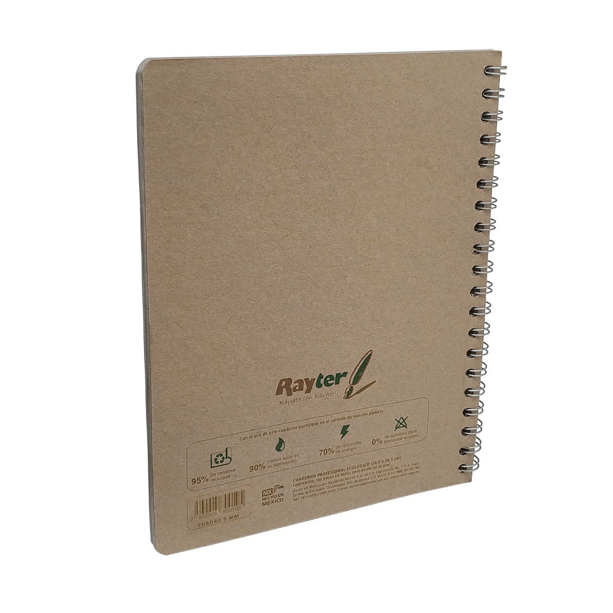 Cuaderno profesional Rayter de cuadro de Cuaderno profesional Rayter de cuadro de 5 mm, papel semikraft con 100 hojas                                                                                                                                                                                    5 mm, papel semikraft con 100 hojas      - 01DOPRECC5