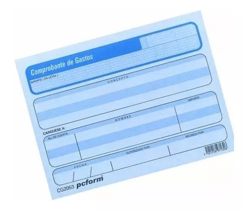 Comprobante de gastos Rayter, 1/4 de car Comprobante de gastos 1/4 de carta, 14 x 10.5 cm, papel azul 75 grs/m, block con 50 hojas, marca Rayter - RAYTER