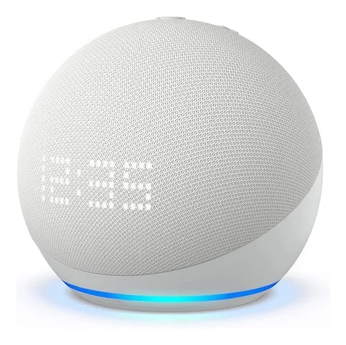 ECHO DOT WITH CLOOCK 5TH GENERACION SMART SPEAKER WITH ALEXA GLACIEL WHITHE - B09B8VN8TQ