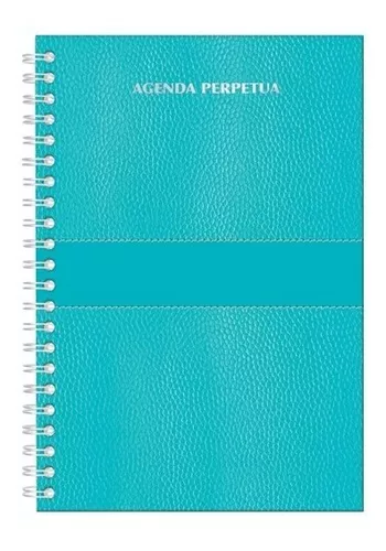 Agenda perpetua Pinos Altos color azul p Pasta con textura y apariencia piel, espiral metálico, papel bond de 70 g, medida: 14 x 21 cm, con 85 hojas. - PINOS ALTOS