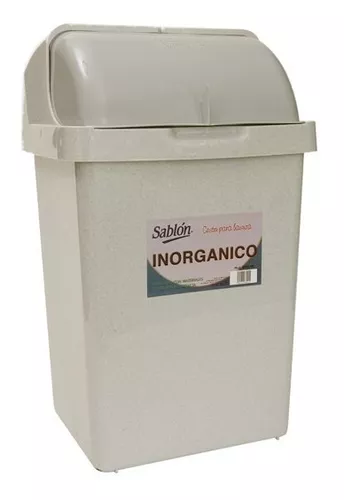 Cesto mediano de cortina Sablon color gr Dimensiones: 34 x 28 x 56cm capacidad 30 l/7.93gl para basura inorganica - 8041IN