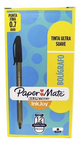 Bolígrafo ST kilométrico negro punto fin Sistema de tinta inkjoy color negro, barril triangular de plástico traslucido que indica el color de la tinta, práctico clip en tapa. Punto fino (0.7 mm), se desplaza con gran suavidad                                                                        o caja con 12 piezas                     - NEWELL